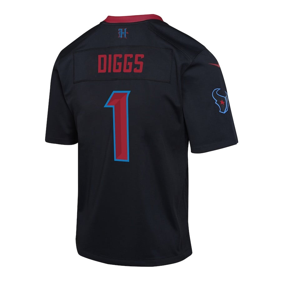 Stefon Diggs 1 Houston Texans Alternate Player Game Navy NFL Jersey Youth