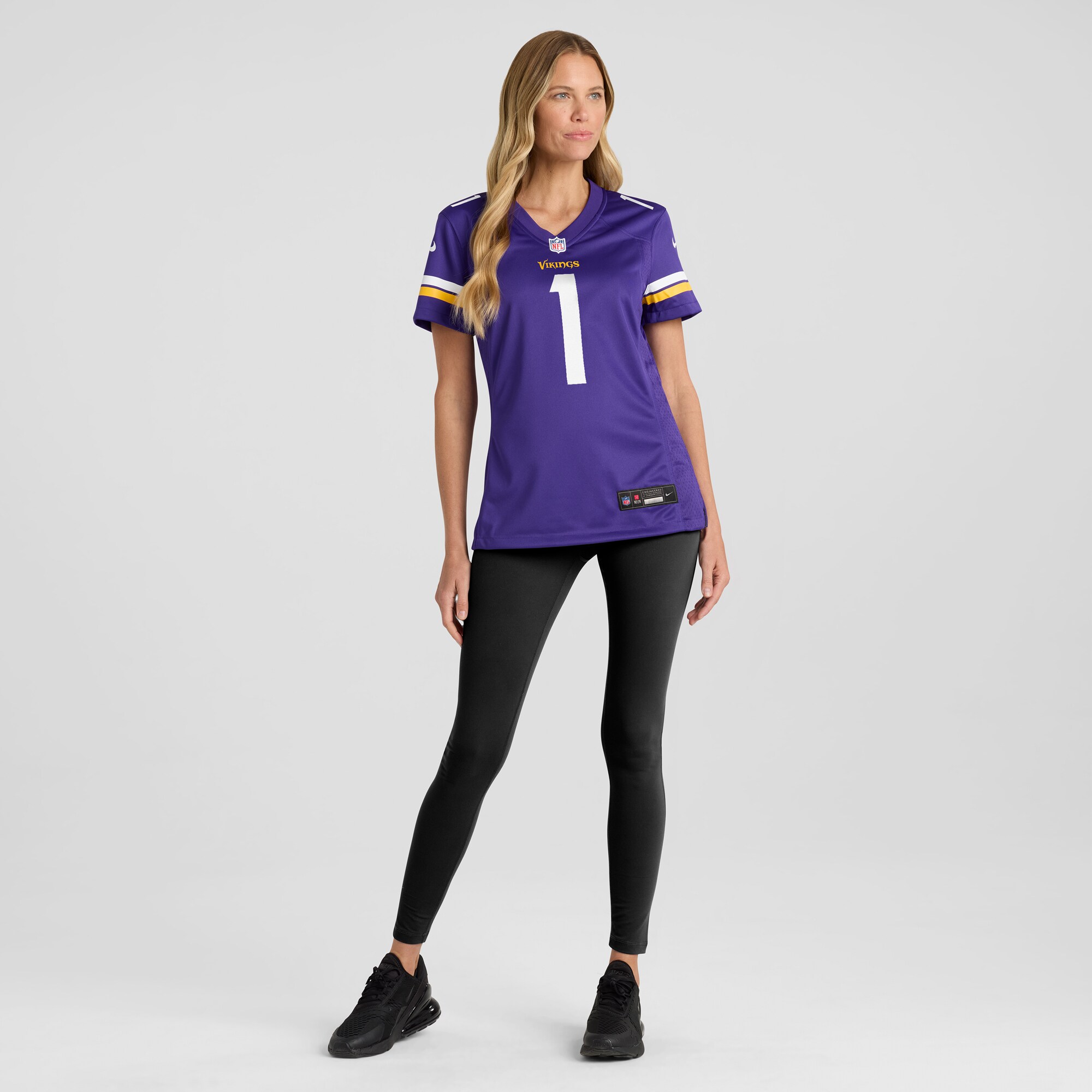 Minnesota Vikings Number 1 Bride Purple Game NFL Jersey Women's
