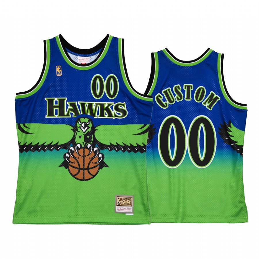 Custom 00 Atlanta Hawks Reload 2.0 Blue NBA Jersey Men's