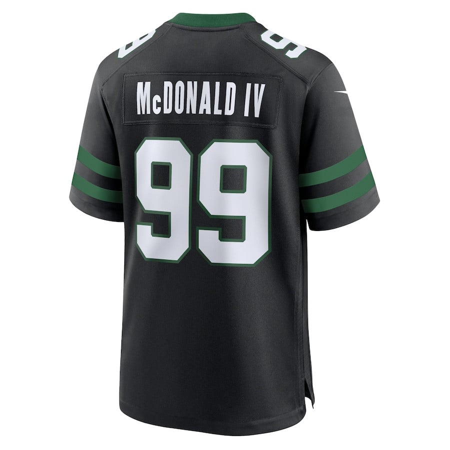 Will McDonald IV 99 New York Jets Alternate Game Legacy Black NFL Jersey Men's