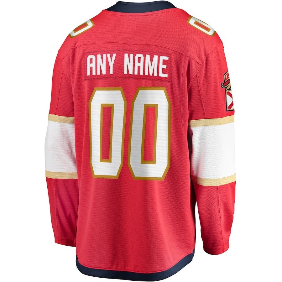 Florida Panthers 2024 Stanley Cup Final Home Breakaway Custom Name Red NHL Jersey Men's
