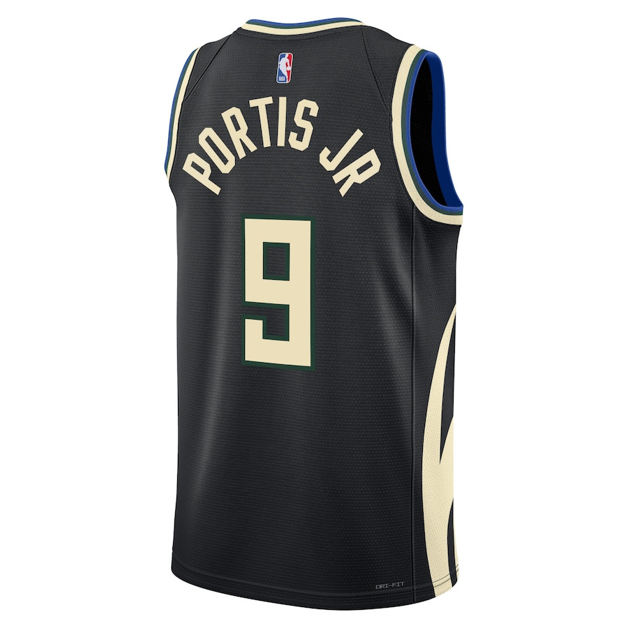 Bobby Portis Jr 9 Milwaukee Bucks Unisex Swingman Statement Edition Black NBA Jersey Unisex