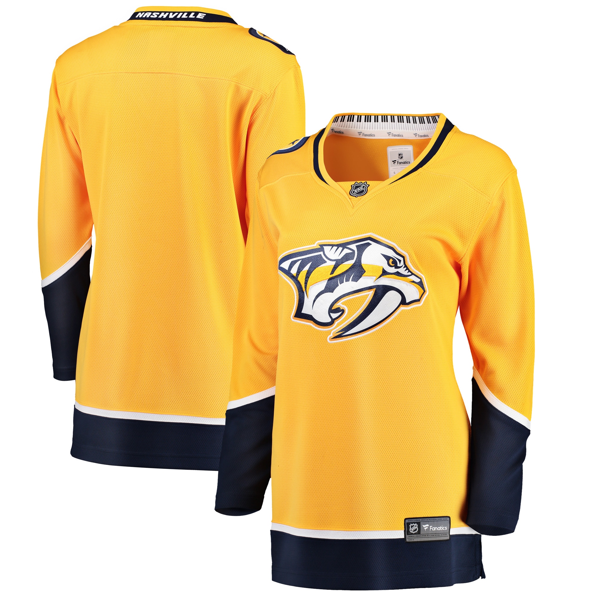 Nashville Predators Yellow Breakaway Home NHL Jersey Women's