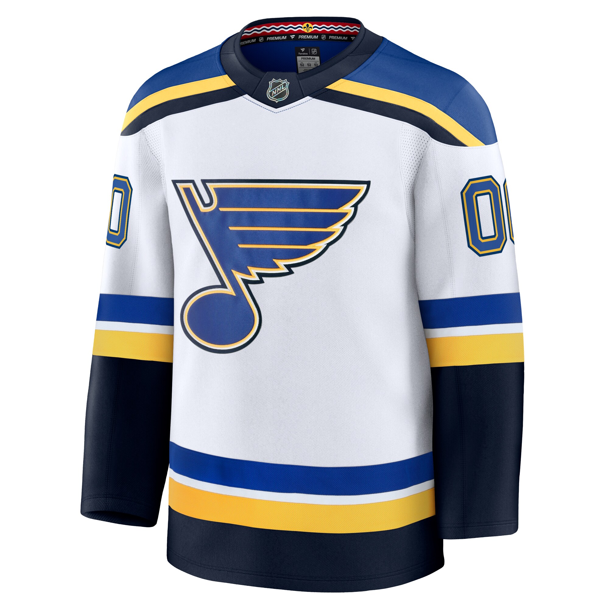 St. Louis Blues White Away Premium Custom NHL Jersey Men's