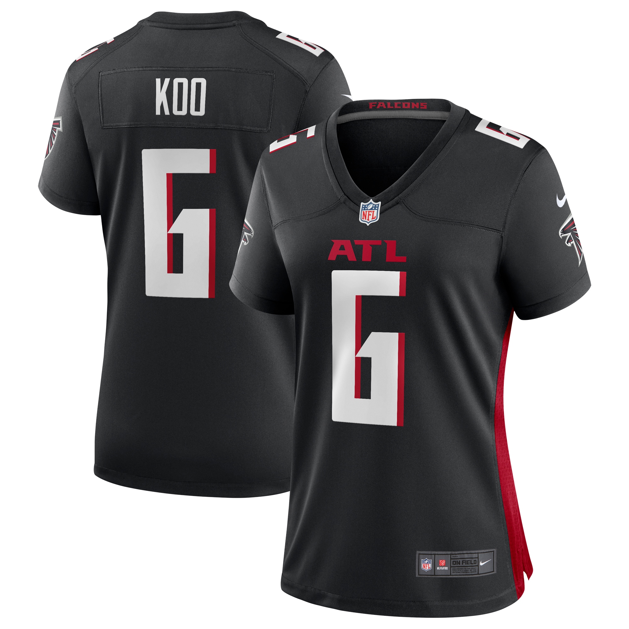 Atlanta Falcons Younghoe Koo Black Team Game NFL Jersey Women's