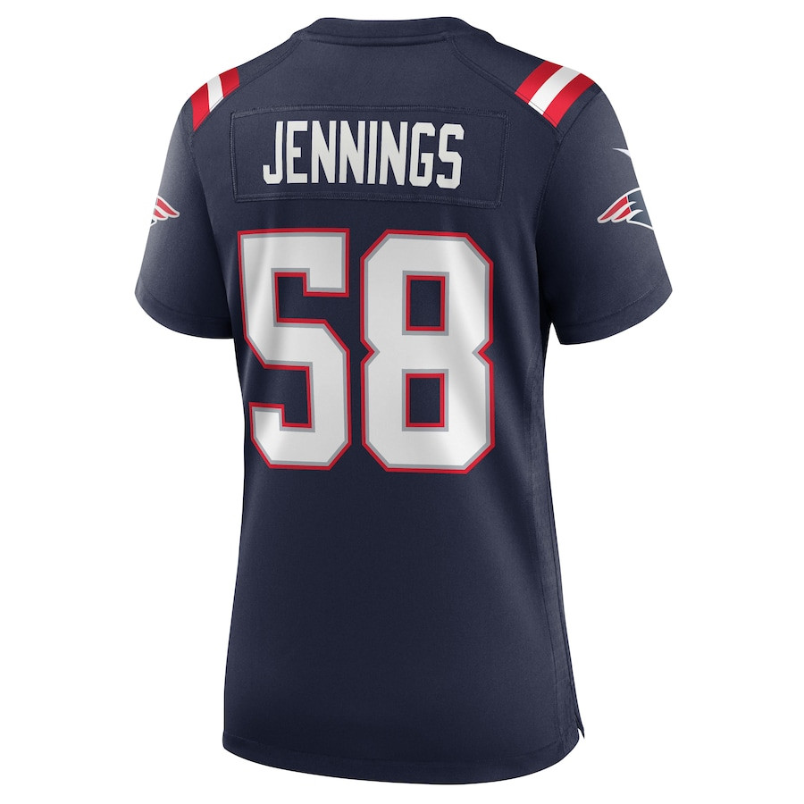 Anfernee Jennings 58 New England Patriots Team Game Navy NFL Jersey Women's