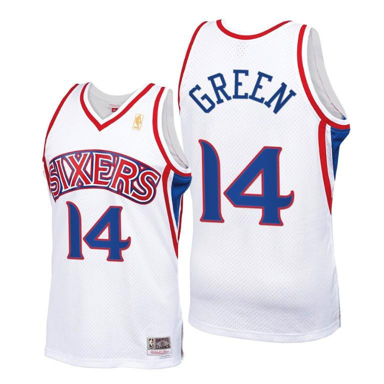 Danny Green Philadelphia 76ers White Throwback 90s HWC Swingman NBA Jersey Men's