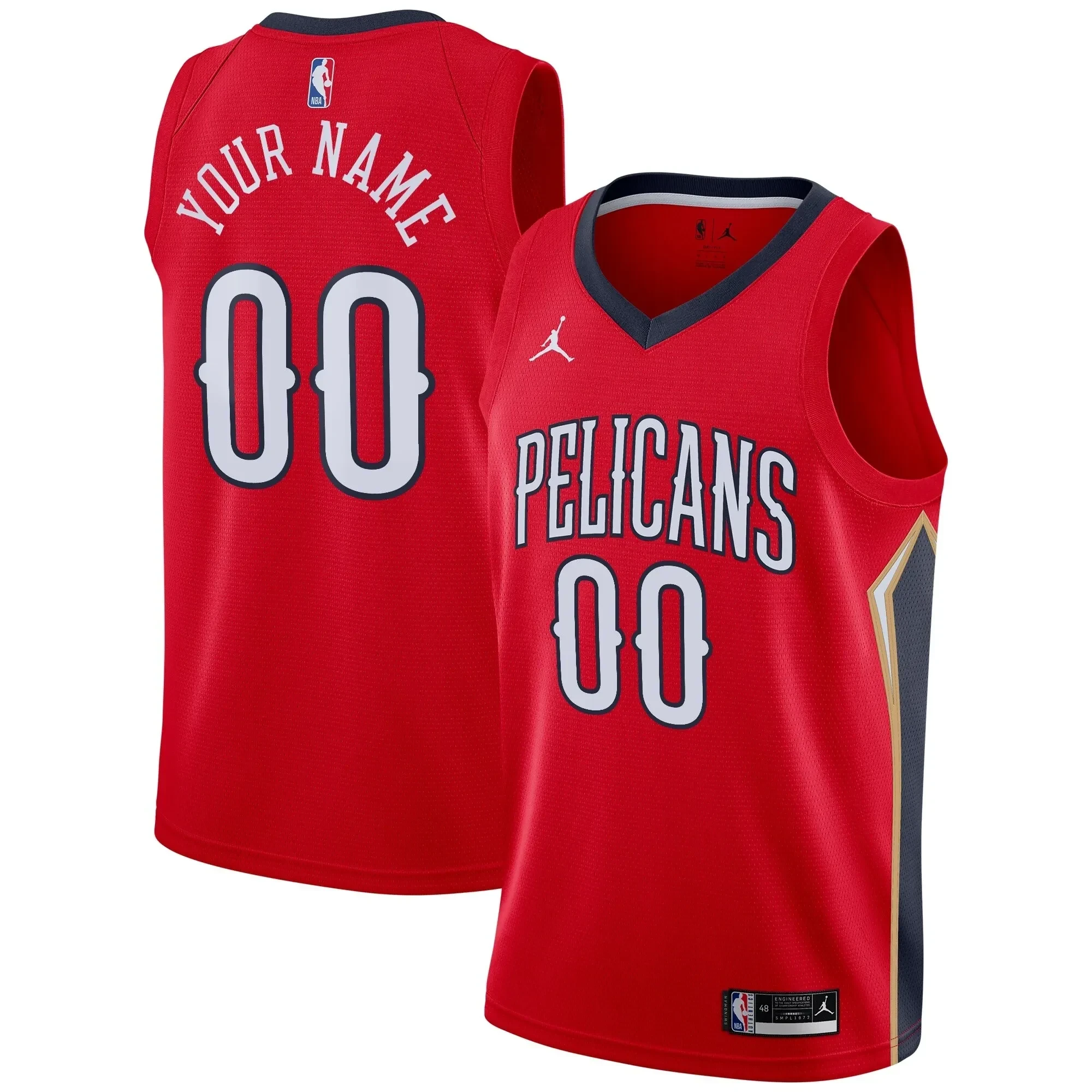 New Orleans Pelicans Swingman Custom Statement Edition Red NBA Jersey Men's