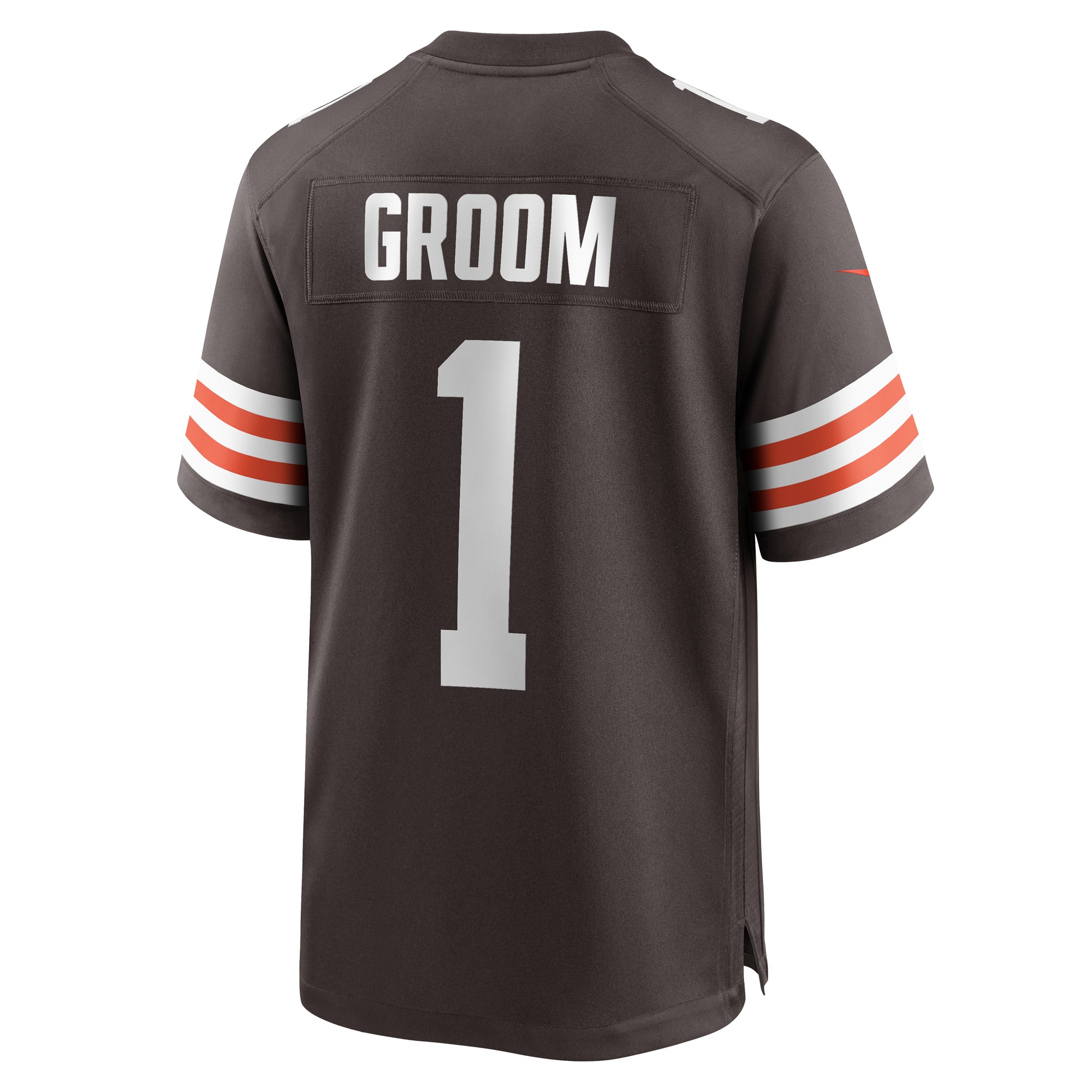 Cleveland Browns Number 1 Groom Brown Game NFL Jersey Men's