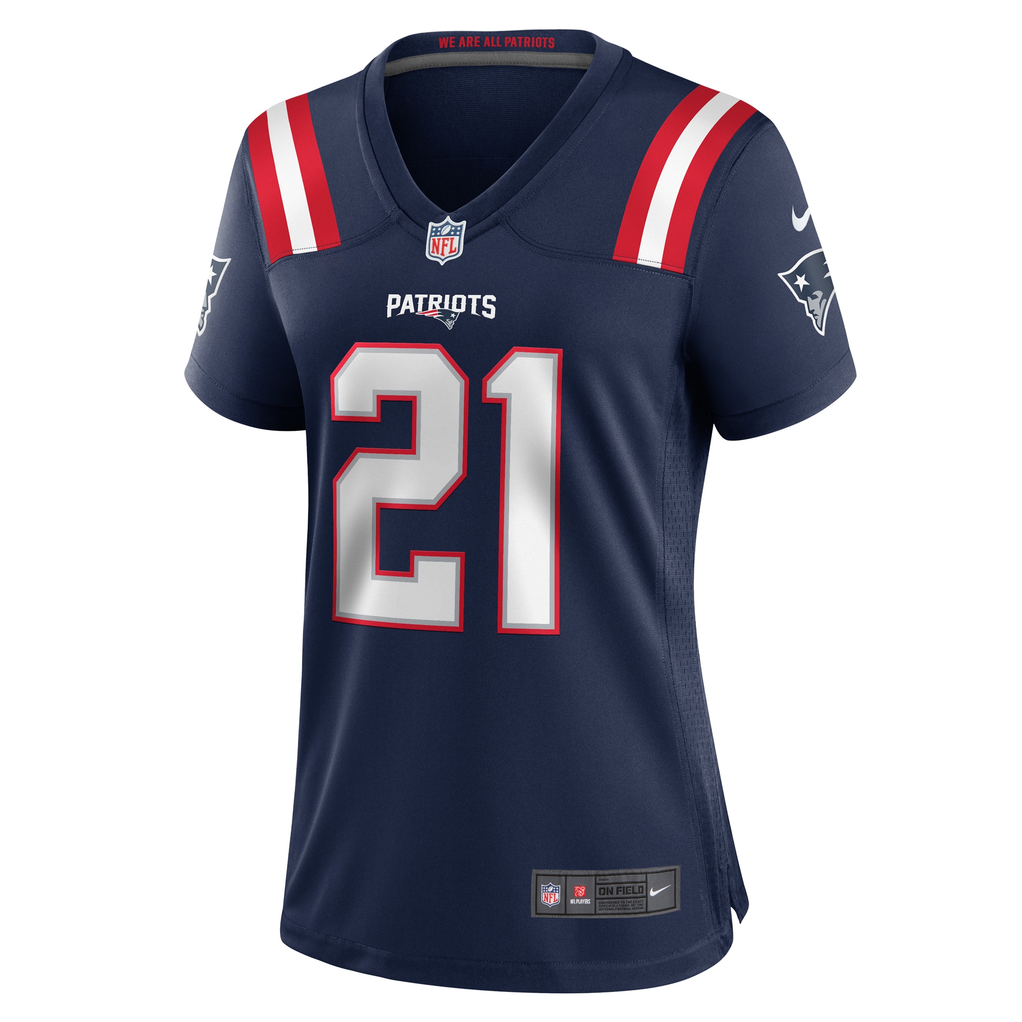 New England Patriots Jaylinn Hawkins Navy Game NFL Jersey Women's