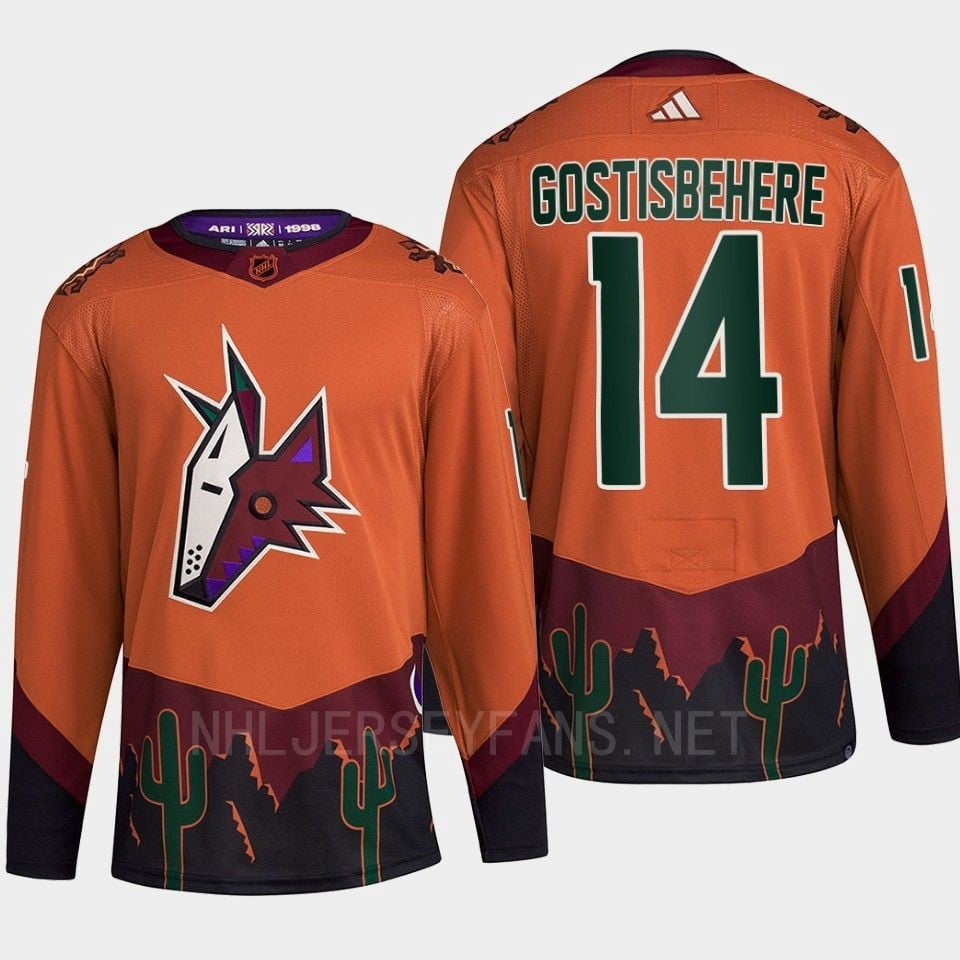 Arizona Coyotes 2022 Reverse Retro 2.0 Shayne Gostisbehere 14 Orange Primegreen NHL Jersey Men's