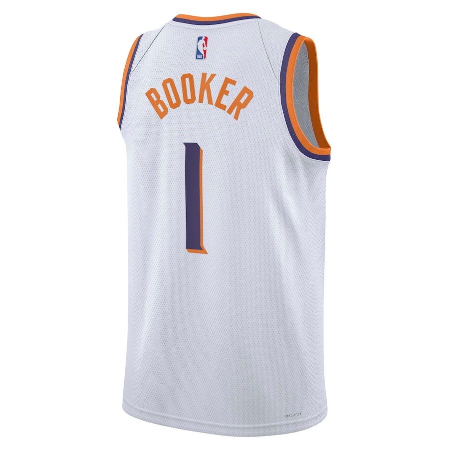 Devin Booker 1 Phoenix Suns 2023/24 Swingman Association Editio White NBA Jersey Men's
