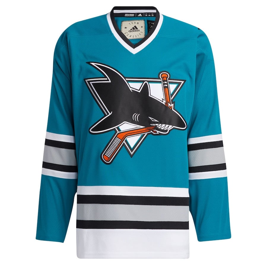 San Jose Sharks Team Classics Blank Teal NHL Jersey Men's