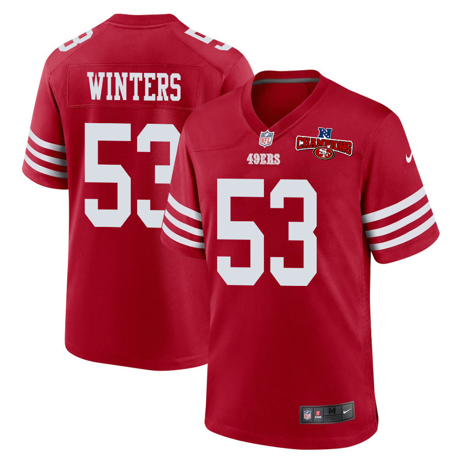 Dee Winters 53 San Francisco 49ers NFC Champions Patch Game Scarlet NFL Jersey Men's