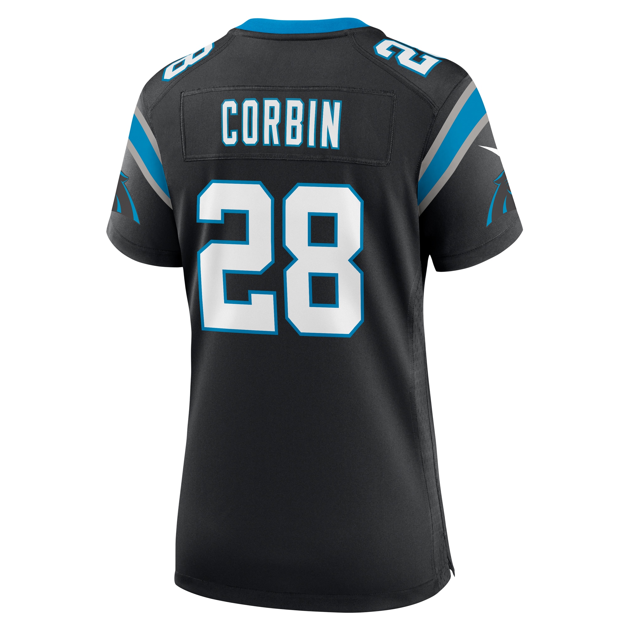 Carolina Panthers Jashaun Corbin Black Team Game NFL Jersey Women's