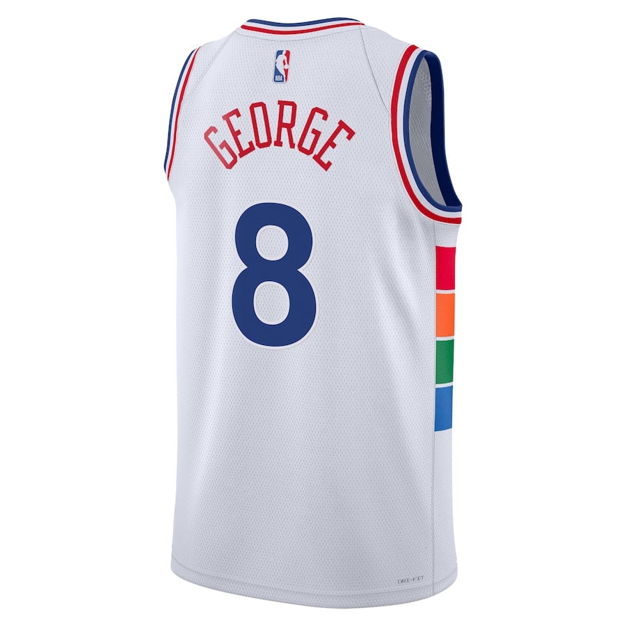 Paul George 8 Philadelphia 76ers Unisex 2024/25 Swingman Player City Editio White NBA Jersey Unisex