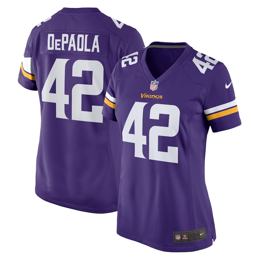 Andrew DePaola 42 Minnesota Vikings Game Purple NFL Jersey Women's
