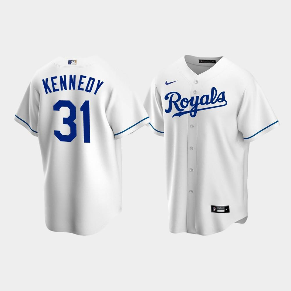 Kansas City Royals 31 Ian Kennedy White Home MLB Jersey Men's