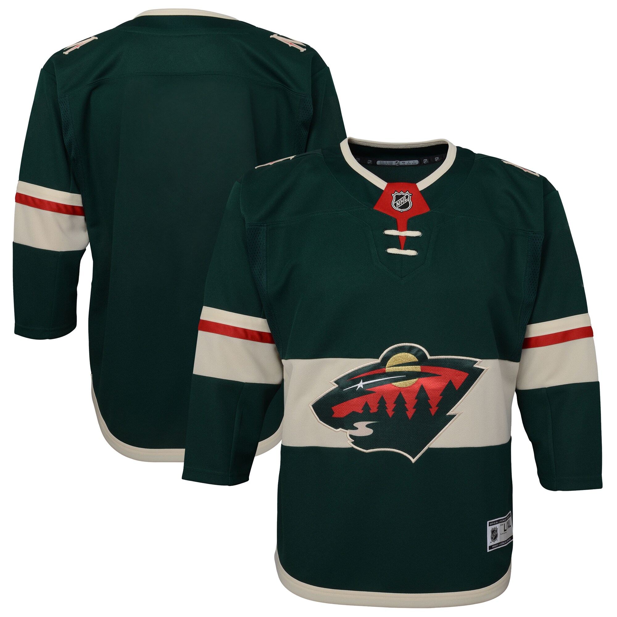 Minnesota Wild Green Home Premier Blank NHL Jersey Youth