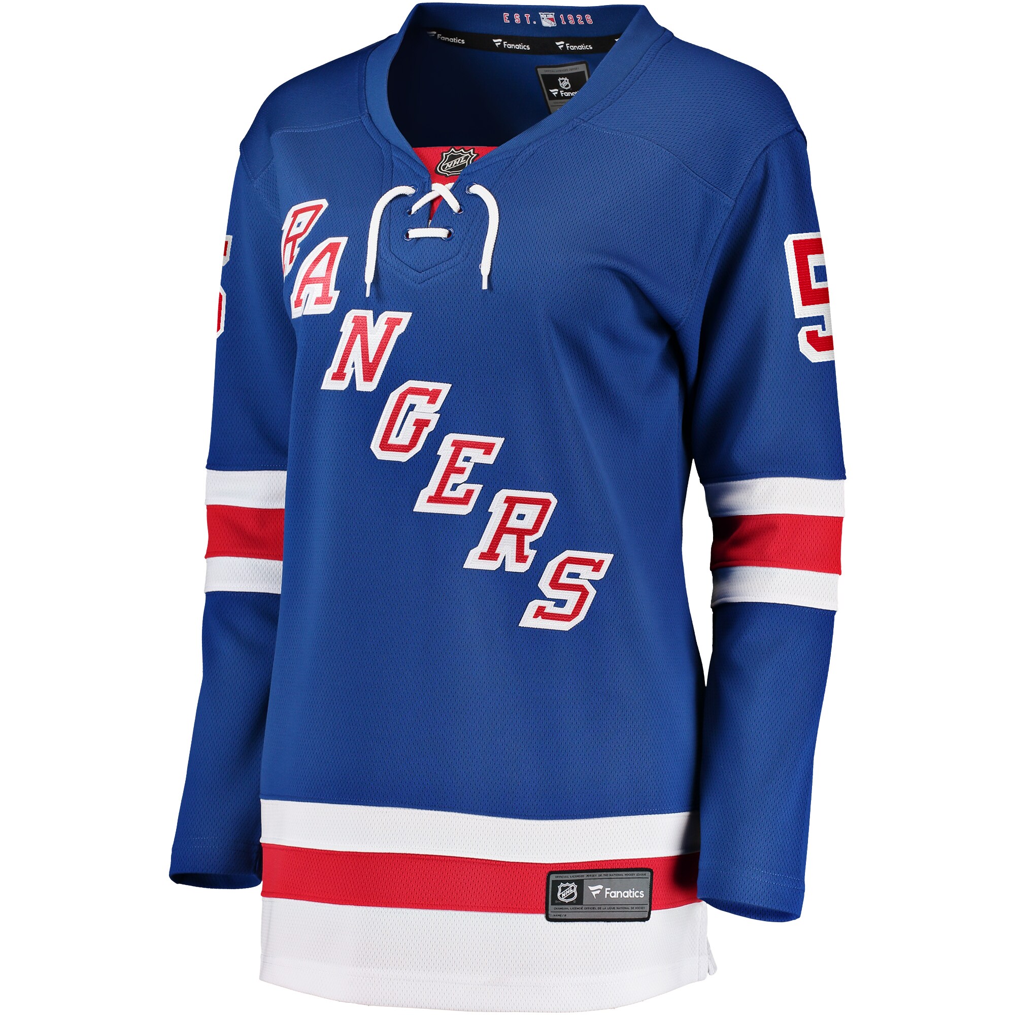 New York Rangers Chad Ruhwedel Blue Home Breakaway Player NHL Jersey Women's