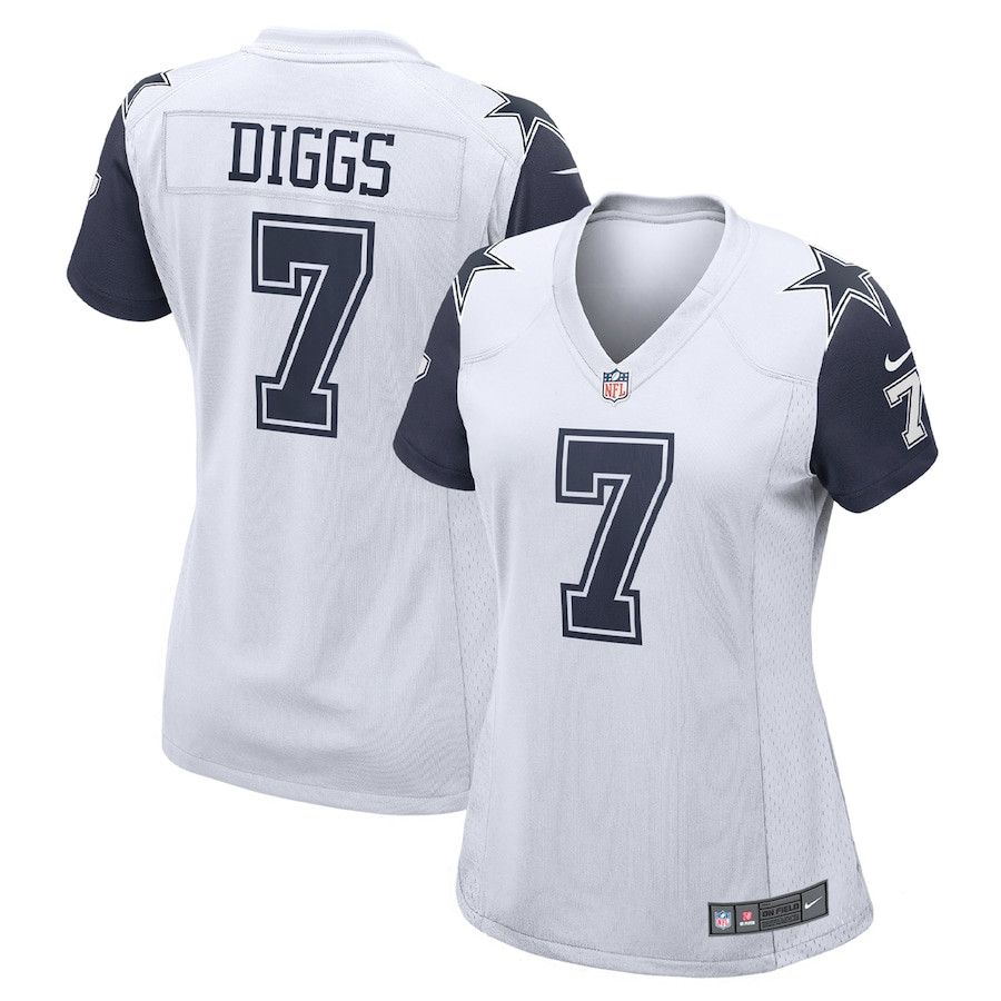 Trevon Diggs 7 Dallas Cowboys Team Game White NFL Jersey Women's