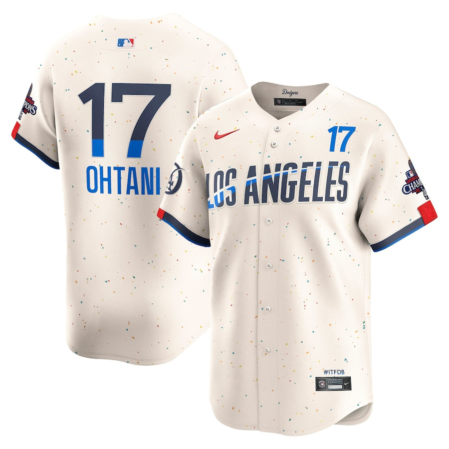 Shohei Ohtani 17 Los Angeles Dodgers 2024 World Series Champions City Connect Limited Player Cream MLB Jersey Men's