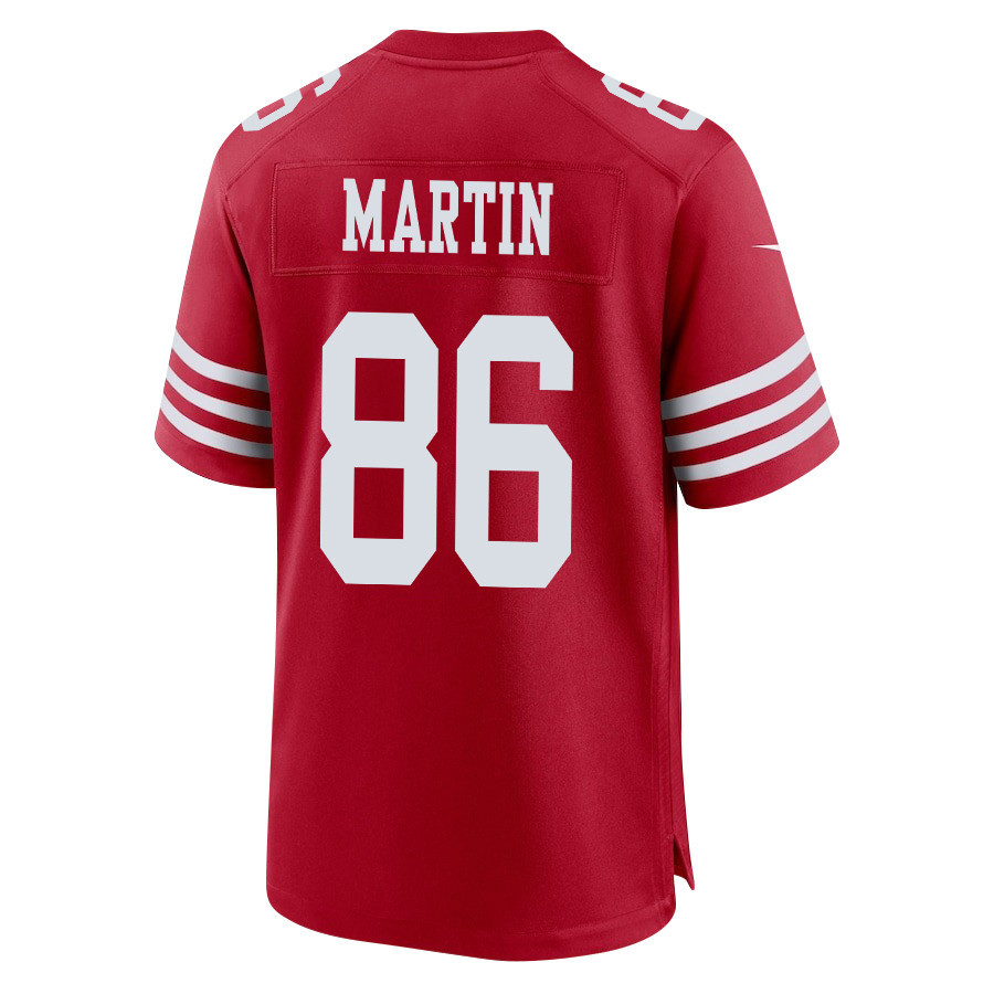Tay Martin 86 San Francisco 49ers Super Bowl LVIII Patch Game Scarlet NFL Jersey Men's