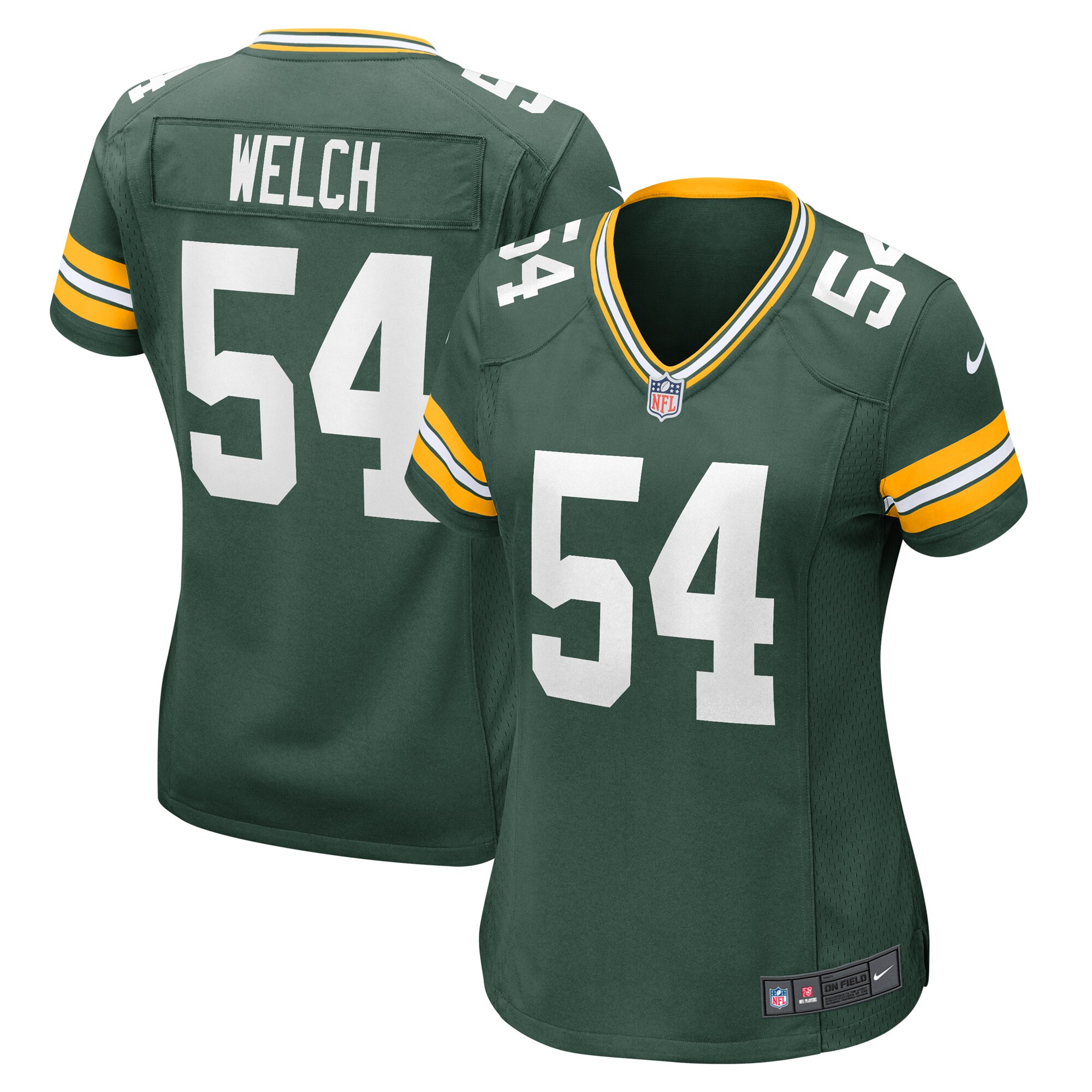 Green Bay Packers Kristian Welch Green Team Game NFL Jersey Women's
