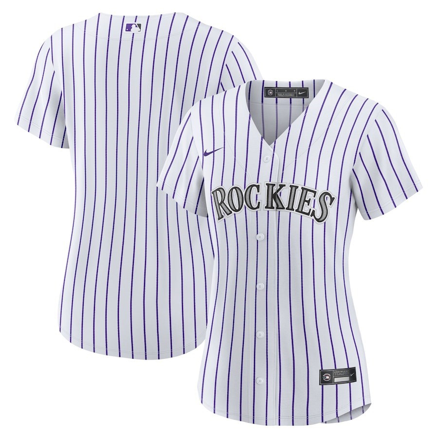 Colorado Rockies Home Blank White MLB Jersey Women's
