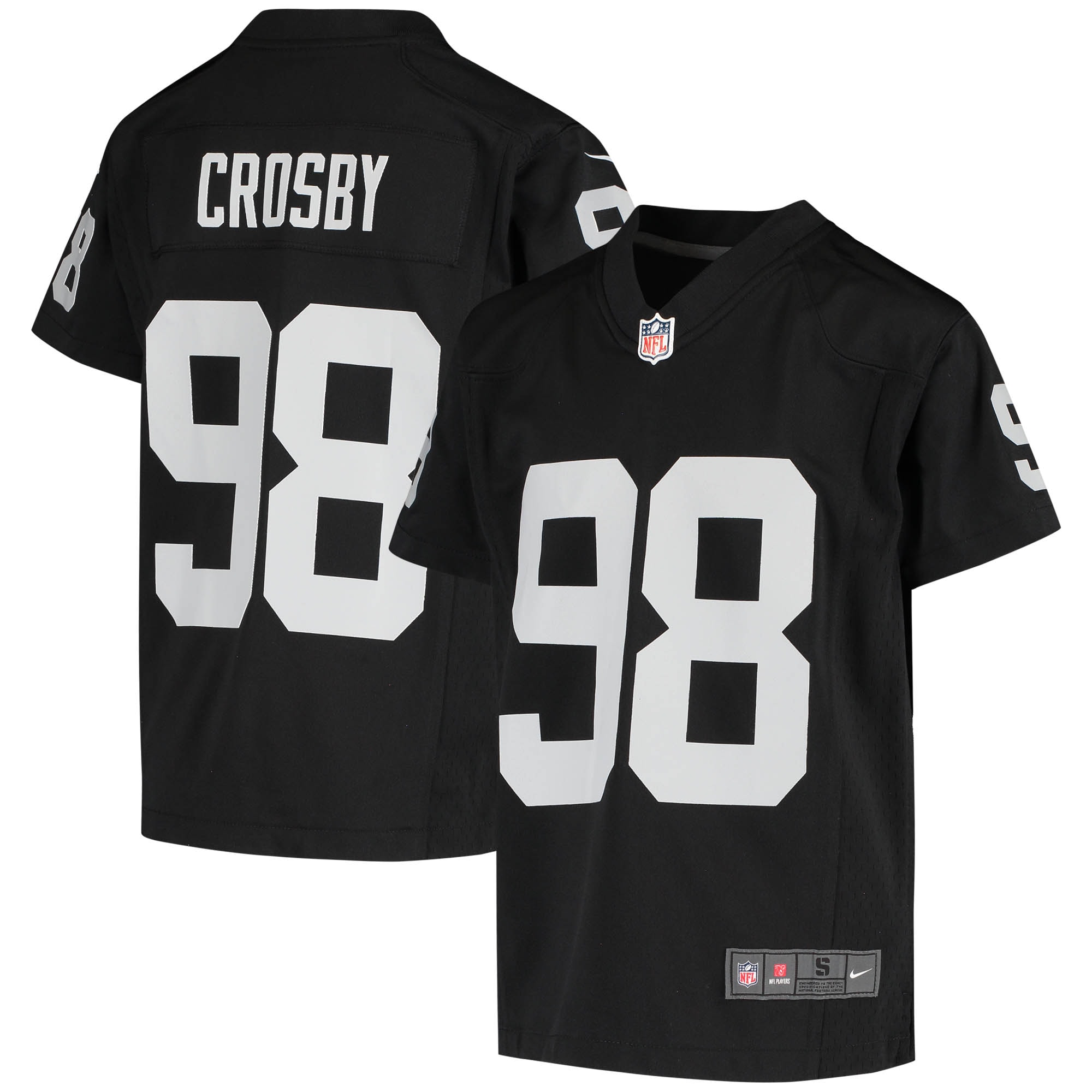 Las Vegas Raiders Maxx Crosby Black Game NFL Jersey Youth