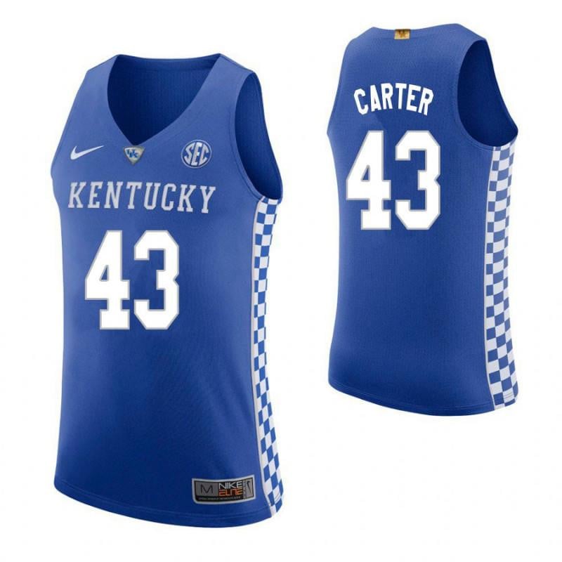 43 Jared Carter Home Blue Elite Kentucky Wildcats NCAA Jersey Men's