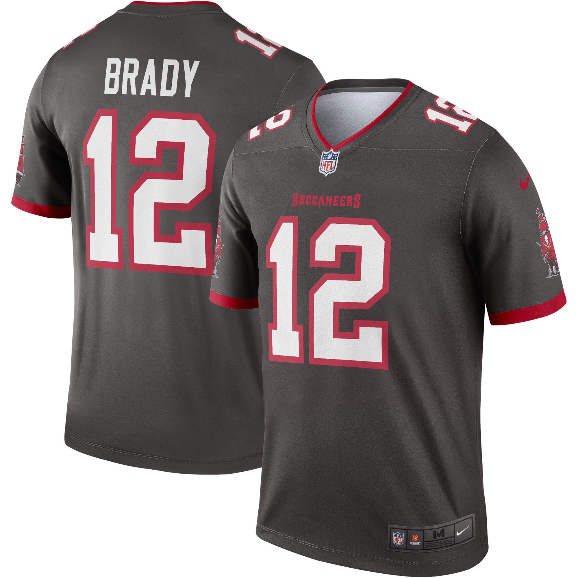 Tampa Bay Buccaneers Tom Brady Pewter Alternate Legend Player Performance Top NFL Jersey Men's