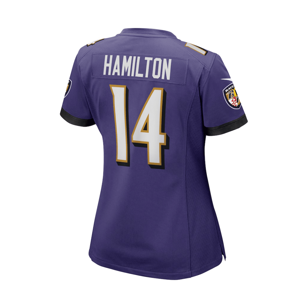 Kyle Hamilton 14 Baltimore Ravens 2025 Pro Bowl Patch Game Purple NFL Jersey Women's