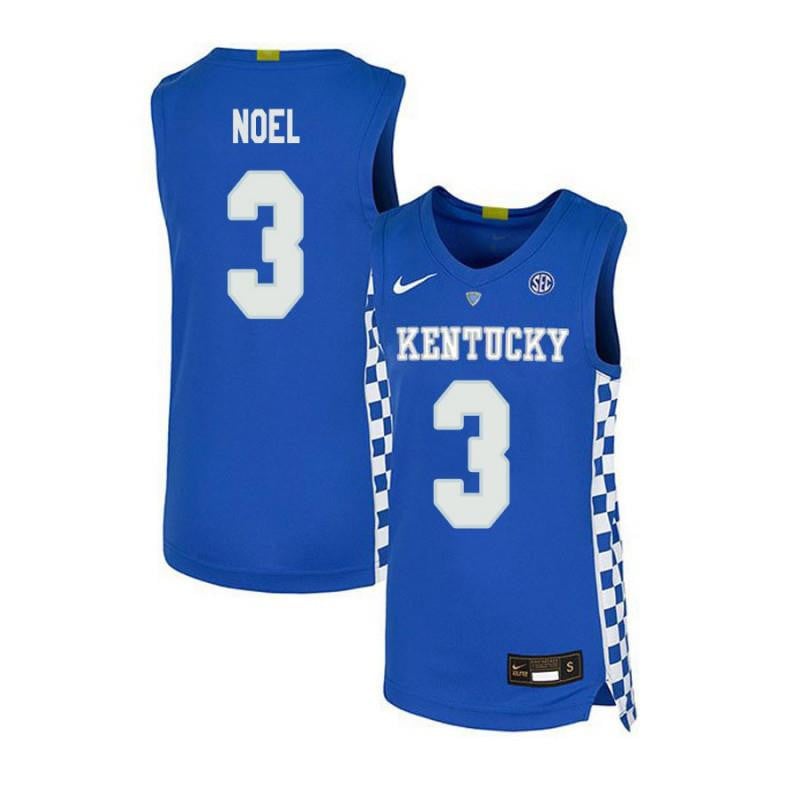 3 Nerlens Noel Royal Blue Elite Kentucky Wildcats NCAA Jersey Men's