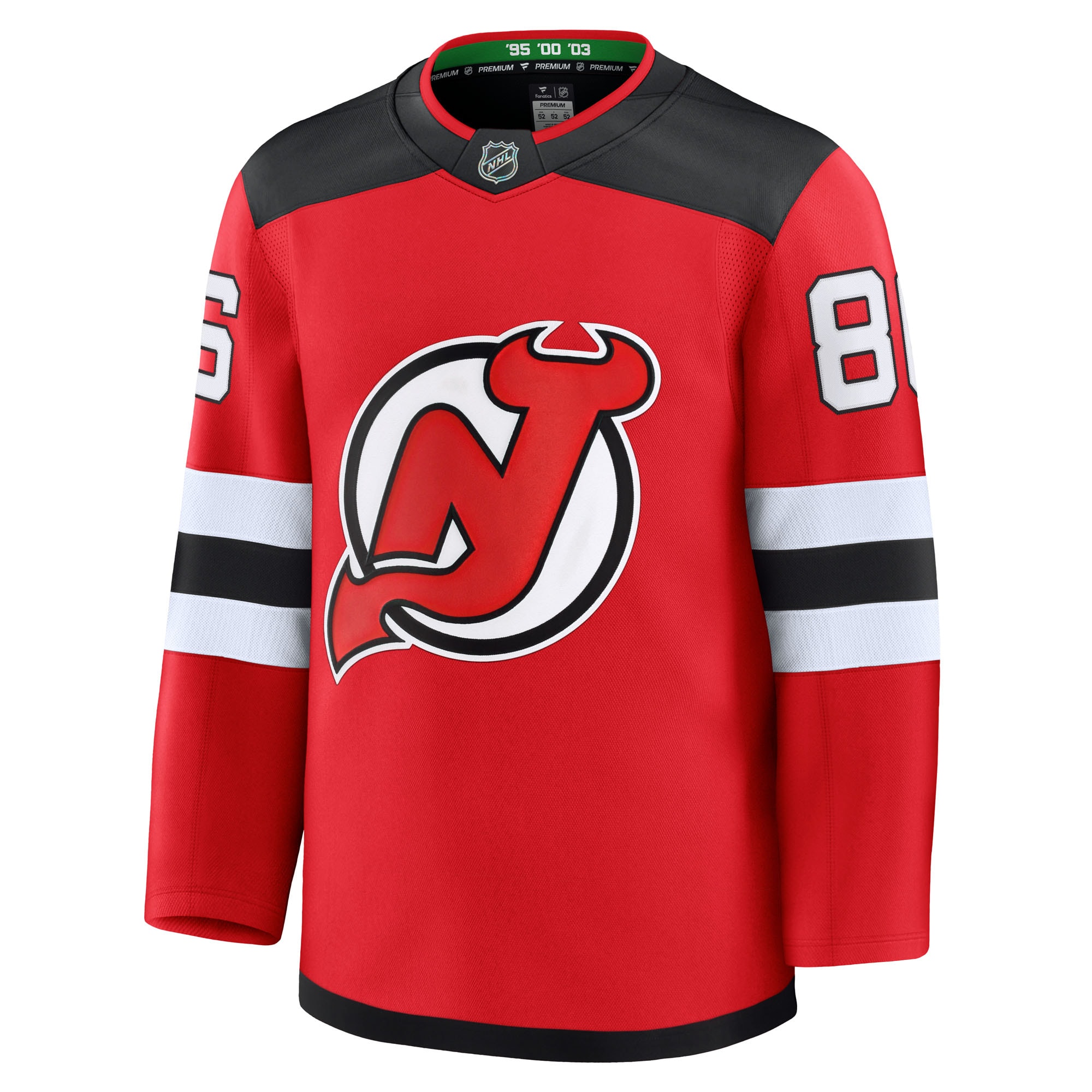 New Jersey Devils Jack Hughes Red Home Premium NHL Jersey Men's
