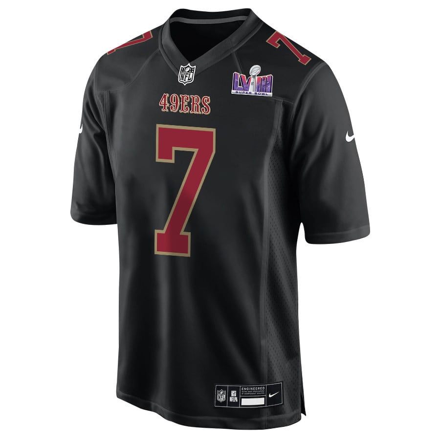 Charvarius Ward 7 San Francisco 49ers Super Bowl LVIII Patch Fashion Game Carbon Black NFL Jersey Men's