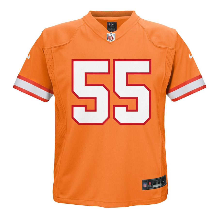 Derrick Brooks 55 Tampa Bay Buccaneers Retired Game Orange NFL Jersey Youth