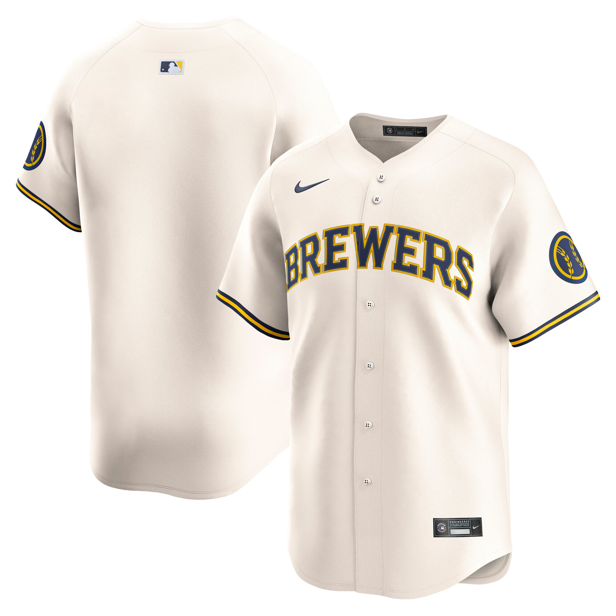 Milwaukee Brewers Cream Home Limited MLB Jersey Men's