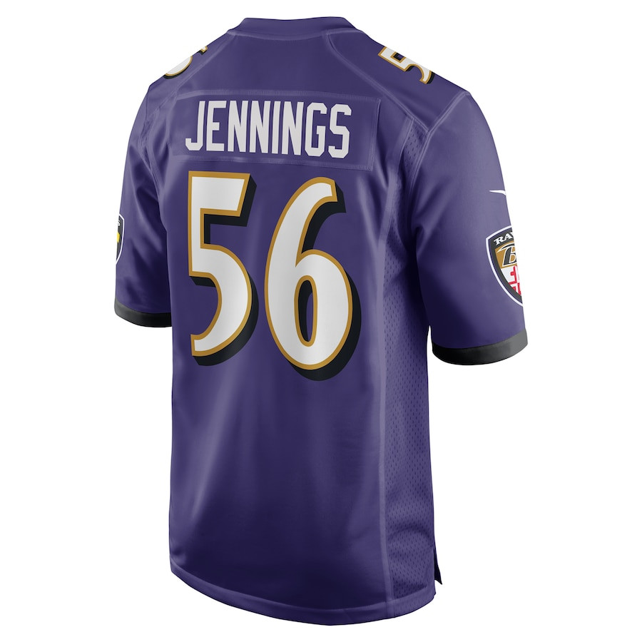 Deion Jennings 56 Baltimore Ravens Team Game Purple NFL Jersey Men's