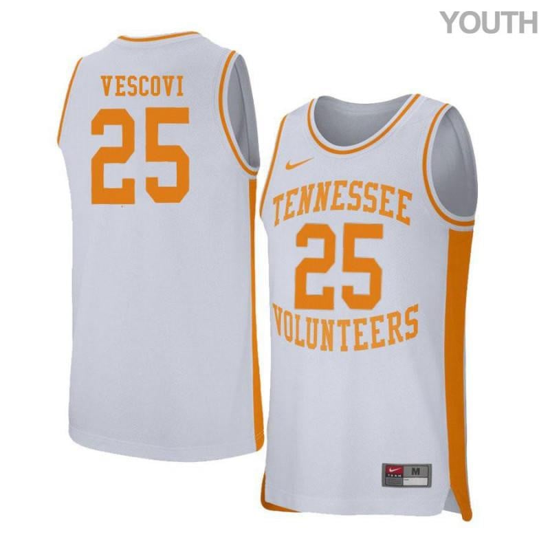 25 Santiago Vescov White Retro Elite Tennessee Volunteers NCAA Jersey Youth