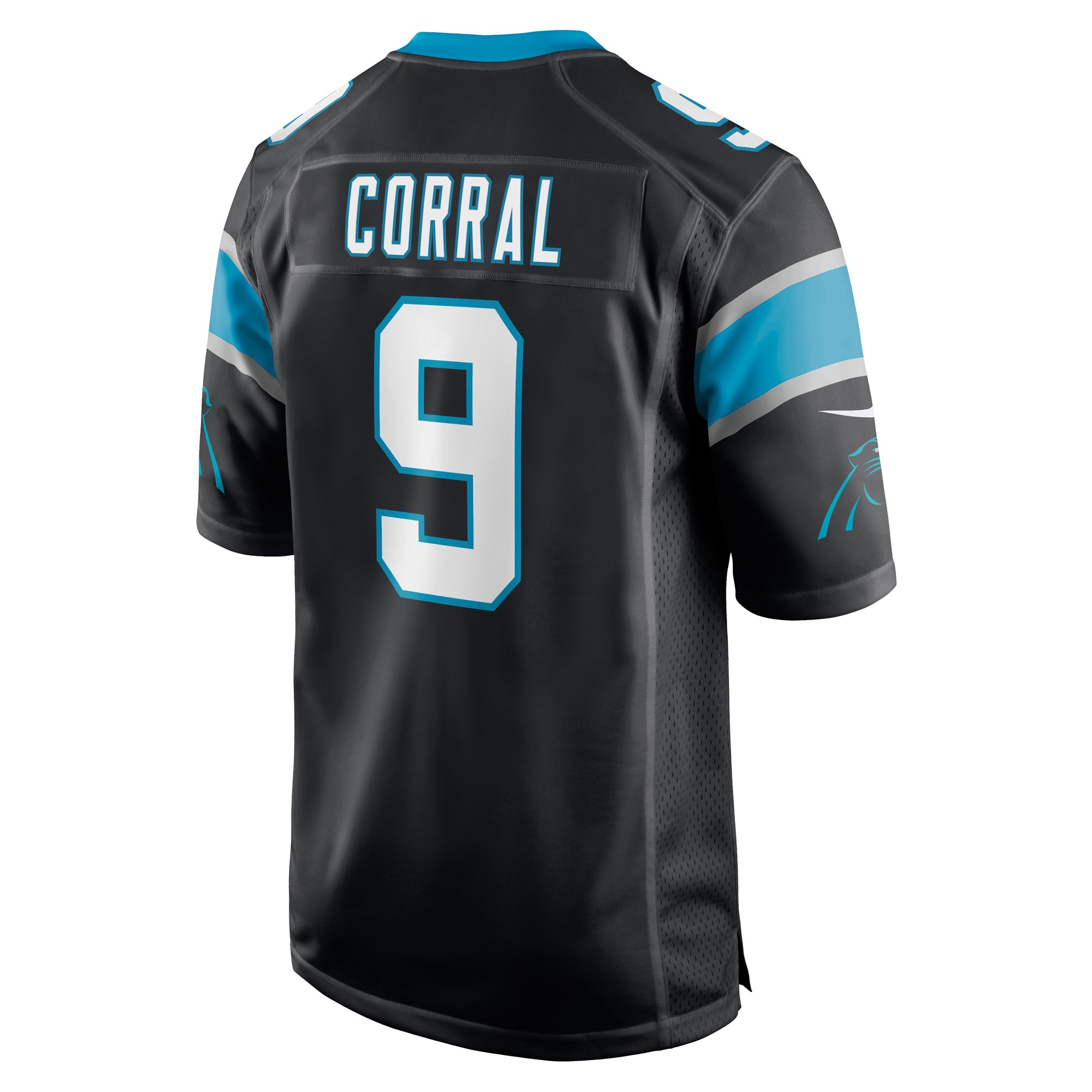 Carolina Panthers Matt Corral Black Player Game NFL Jersey Men's