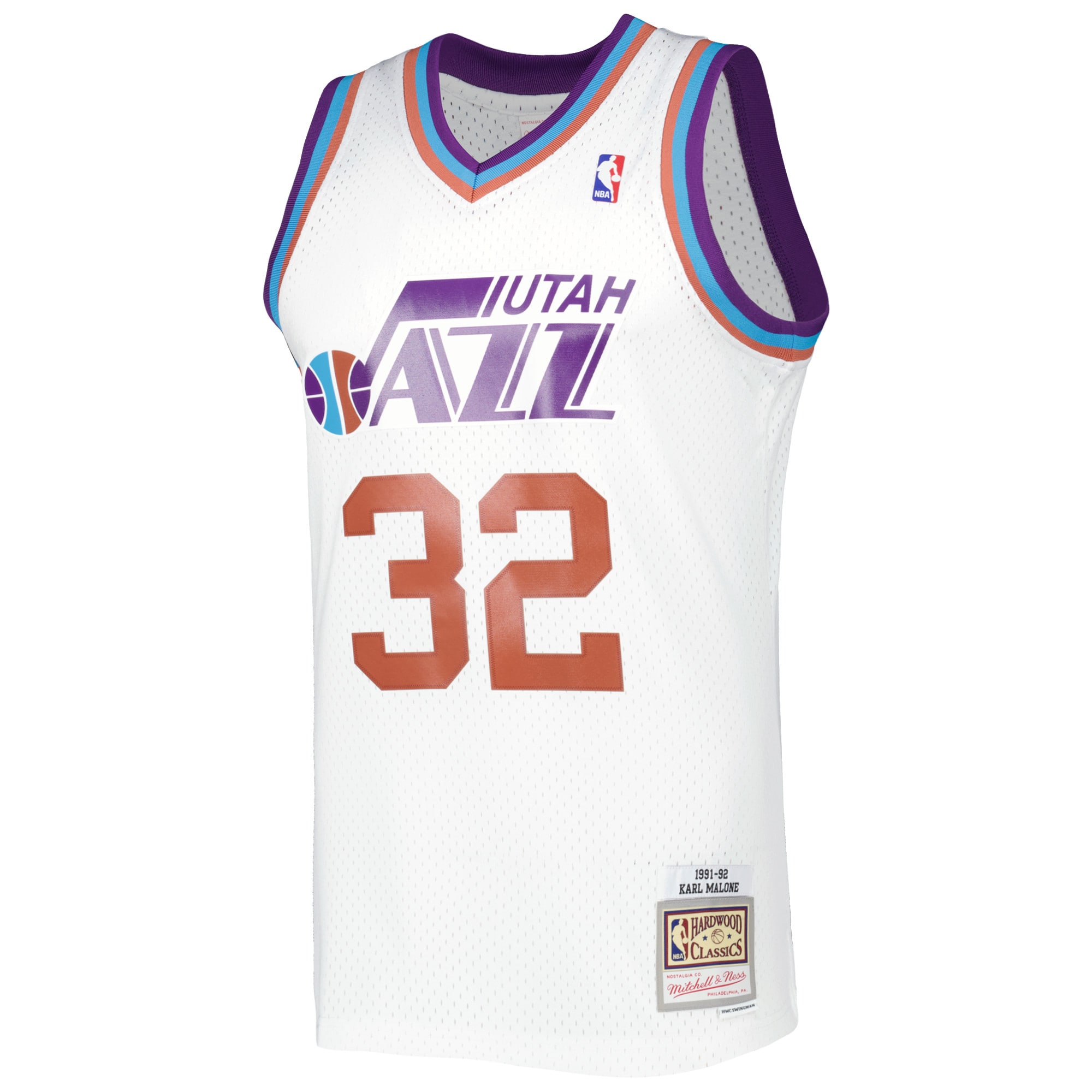 Mitchell Ness Karl Malon White Utah Jazz 1991/92 Hardwood Classics Reload 3.0 Swingman NBA Jersey Men's