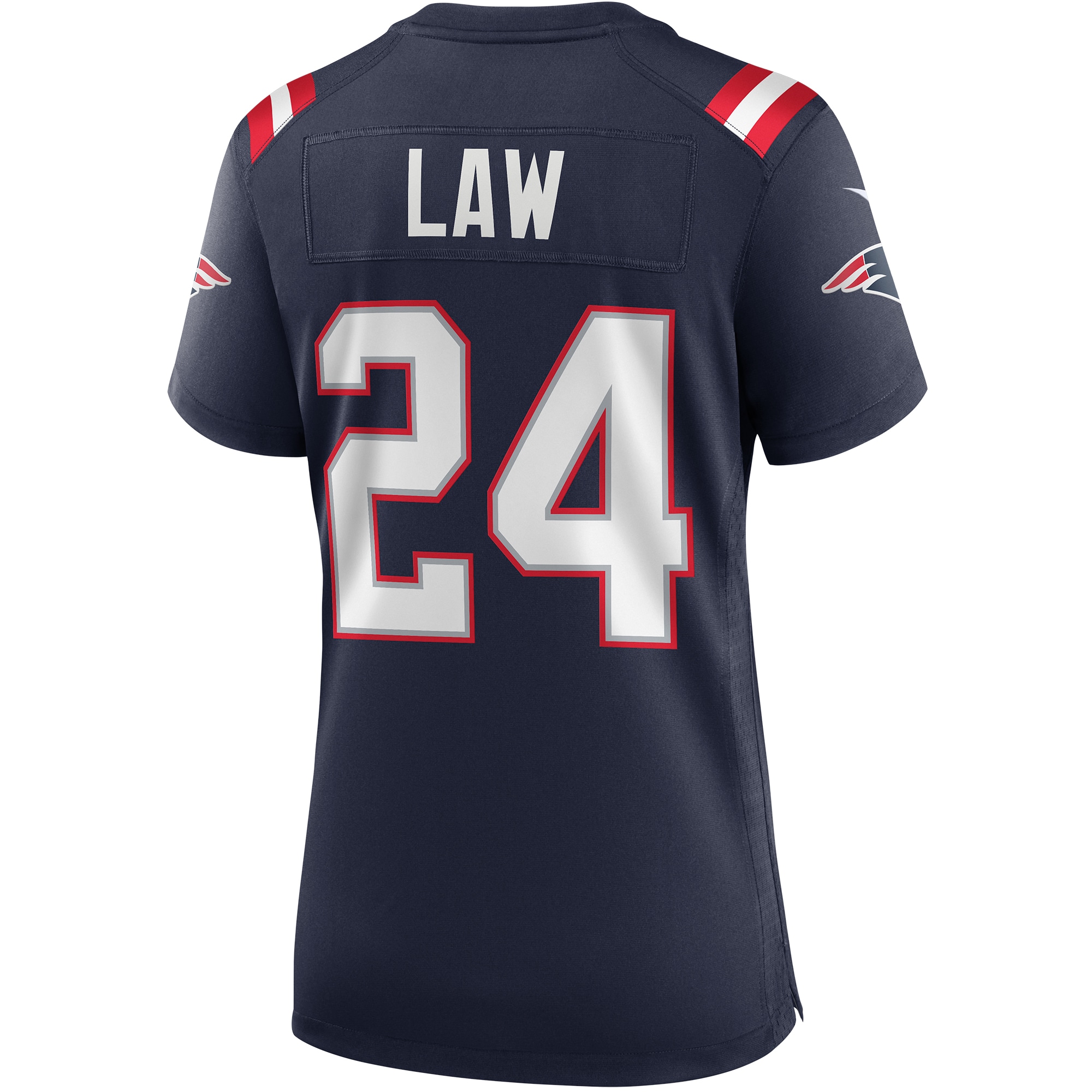 New England Patriots Ty Law Navy Game Retired Player NFL Jersey Women's