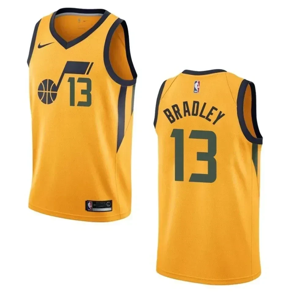 Utah Jazz 13 Tony Bradley Statement Swingman Yellow NBA Jersey Men's
