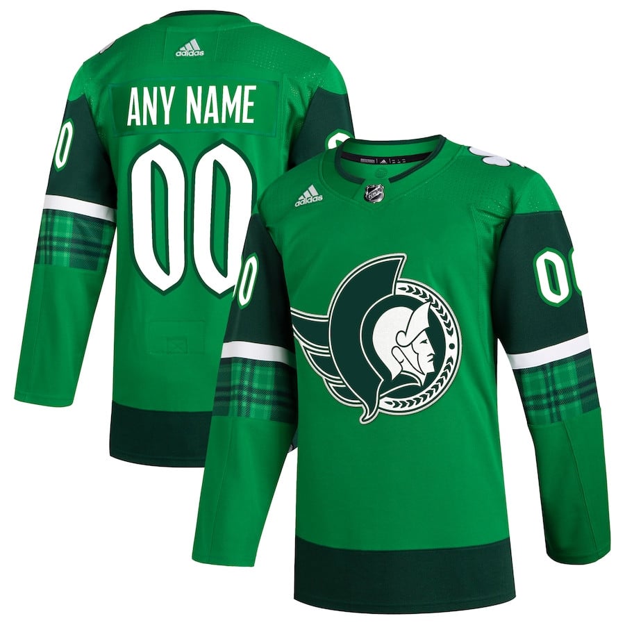 Ottawa Senators St. Patrick's Day Custom Kelly Green NHL Jersey Men's