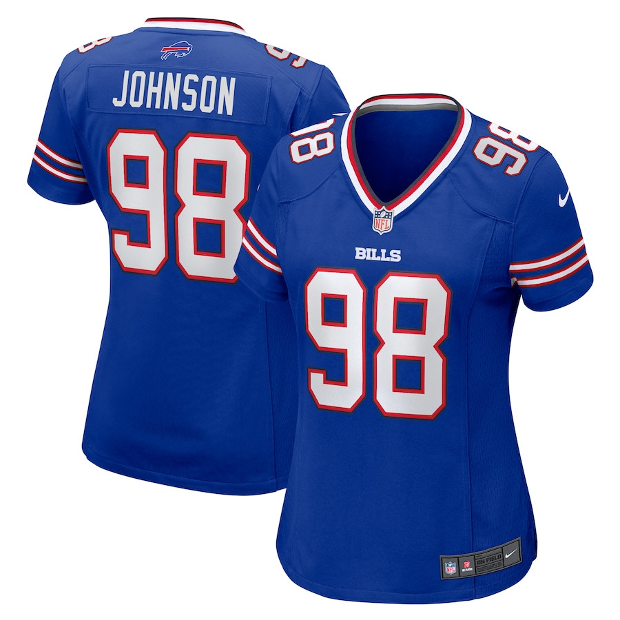 Austin Johnson 98 Buffalo Bills Game Royal NFL Jersey Women's