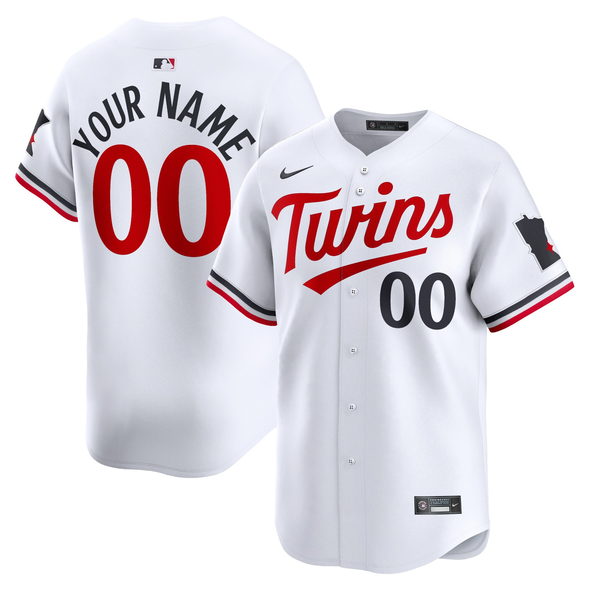 Minnesota Twins White Home Limited Custom MLB Jersey Youth