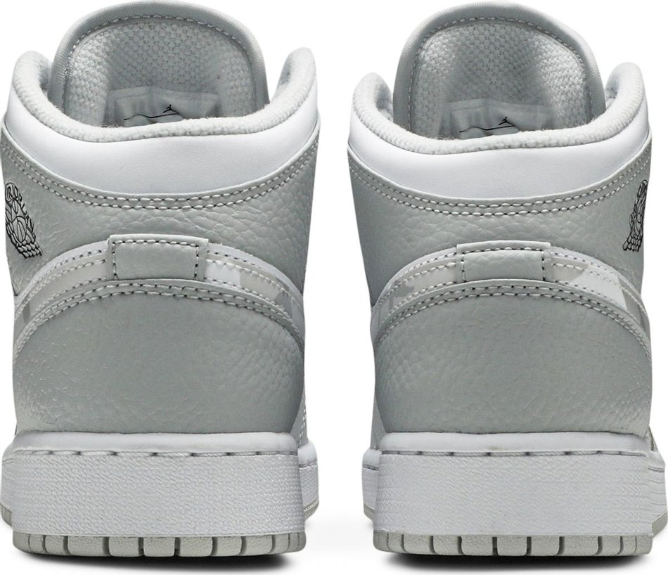 Air Jordan 1 Mid SE GS Swoosh Logo-Grey Camo DD3235-100