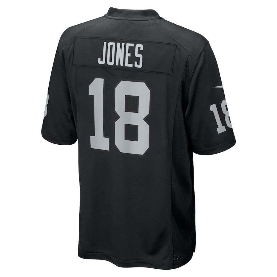 Jack Jones 18 Las Vegas Raiders Team Game Black NFL Jersey Men's