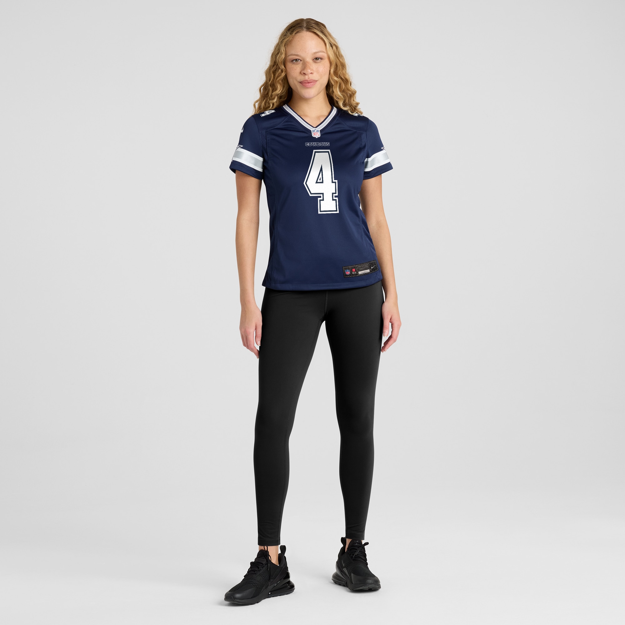 Dallas Cowboys Dak Prescott Navy Game Team NFL Jersey Women's